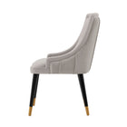 Manhattan Comfort - Chaise de salle à manger moderne Eda 58 cm en similicuir et velours, gris-Profondeur intérieure de l’assise : 46,5 cm Hauteur de l’assise : 50 cm Largeur intérieure de l’assise : 45,5 cm