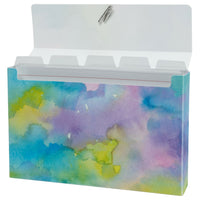 Staples Poly Index Card Box with Dividers - 4" x 6" - Watercolour-Watercolour, poly material