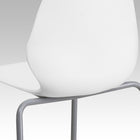 Flash Furniture HERCULES Series Stack Chair with Lumbar Support & Silver Frame - White-Back Width: 10.5'' - 16''