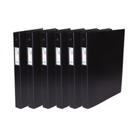 Filemode Extra Thick Poly Binder, Black, 1" Ring, 6 Pack-Colour: Black