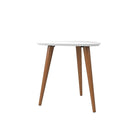 Manhattan Comfort Utopia 19.68" Triangle End Table, White Gloss and Maple Cream (89852)-Classy Sleek Design to Enhance your Living Environment