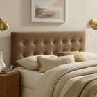 Modway Emily Stain-Resistant Performance Velvet Queen Size Headboard - Taupe-Wood Blend Frame