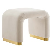 Modway - Koda Performance Velvet Tabouret en cascade - Brass Almond-Revêtement en velours de performance