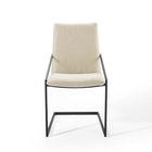 Modway Pitch Upholstered Fabric Dining Armchair - Black/Beige - 2 Pack-Chair Weight Capacity: 330 lbs.
