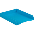 JAM Paper - Plateaux de rangement en papier empilables - Bleu - Paquet de 2-Bacs à courrier de bureau à chargement frontal | Couleur bleue
