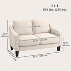 HOMCOM Loveseat Sofa with Pocket Spring - Beige-Modern aesthetic that complements contemporary decor