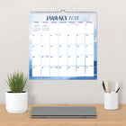 DateWorks - 2026 Calendrier Mural en Spirale 16 Mois - 12 po x 12 po - Pastel Abstrait - Anglais -12 pages de calendrier mensuel de Janvier à Décembre 2026