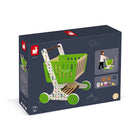 Janod - Chariot de courses en bois Marché vert-Encourage le jeu imaginatif et le jeu de rôle.