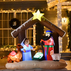 HOMCOM 6' Lit Inflatable Nativity Bible Arch Christmas Decoration-5 white LED light groups in the internal decoration bring a vibrant effect and enhance visibility at night 
