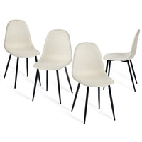 Homy Casa Upholstered Guest & Reception Chairs - Khaki Fabric - 4 Pack-Breathable brushed fabric: Keeps you cool and comfortable during long sitting sessions.