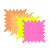 Cosco - Panneaux en papier découpé Burst - 5 po x 5 po - Couleurs fluorescentes assorties - Paquet de 48-Ces panneaux en papier découpés en forme d’éclat présentent des couleurs fluorescentes vives pour attirer l’attention dans les commerces, salles de classe et événements