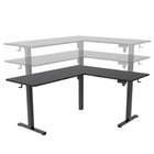 Uplite - Bureau debout en Form de L 63 x 55" à double moteur, réglable en hauteur, table d'angle électrique assis-debout - Noir-SYSTÈME ÉLECTRIQUE EASY ONE TOUCH - Le moteur double de haute qualité et la base de bureau solide offrent un réglage de la hauteur puissant et fluide.