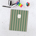 Cambridge Cherrywood Lane 2026-27 Weekly/Monthly Planner - 11"x 9" - Piper Stripe - Bilingual-One week per two page spread has ruled planning space for each day on the left page and notes and to-do sections on the right page