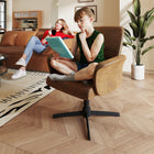 Homy Casa - Chaise de conférence pivotante pour bureau, Tissu en suède brun-Rotation à 360° et base antidérapante pour plus de liberté et de sécurité