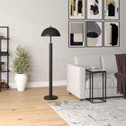 Hudson&Canal York 58" Tall Floor Lamp with Metal Shade - Blackened Bronze-Rated for one 100W incandescent bulb - 9W LED bulb, 23W fluorescent (CFL) bulb, or 9W self-ballasted LED bulb, E26-base bulb, Bulb not included