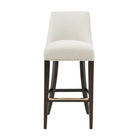 Manhattan Comfort - Beever tabouret de bar moderne en chenille 48 cm rembourré - crème-Tabouret de bar moderne avec dossier parfait pour une utilisation au bar et dans la cuisine