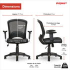 Staples - Chaise fonctionnelle en mailles, noir-Support lombaire