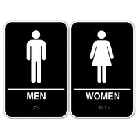 Cosco ADA Restroom Wall Signs - 6" x 9" - Black and White-These ADA restroom wall signs provide clear identification to help guide individuals to accessible facilities
