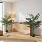 Outsunny 5' Artificial Tropical Palm Tree with Lifelike Leaves - Green - 2 Pack-This plant includes 31 leaves which bring a natural feeling to your room 