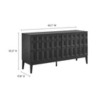 Modway Samos 62" Sideboard - Black-Rectangular Grid Panels