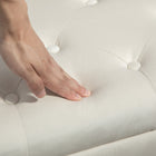 HOMCOM - Banc ottoman de rangement avec pieds en bois - blanc crème-Assemblage requis 