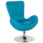Chaise d’appoint salon-réception de série Egg en tissu turquoise (CH-162430-AQ-FAB-GG)-Style contemporain