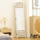 HOMCOM - Cloison séparatrice autoportante à 8 panneaux ondulés en fibre pour bureau à domicile - blanc-Matériaux : Papier, Bambou, Bois 
