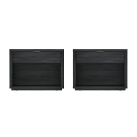 Manhattan Comfort Evelyn 32" Modern 1-Drawer Nightstand 2-Piece Set - Charcoal Grey-Modern Nightstand for Bedroom and Living Room Use. Set of 2