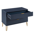 Manhattan Comfort DUMBO Modern 1-Drawer Nightstand and 3-Drawer Dresser Set - Midnight Blue-Snap It Assembly! Includes High Quality Internal Click Grooves for a Simple Assembly, No Tools Required!