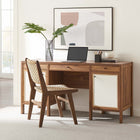 Modway Capri 58" Wood Grain Office Desk - Walnut-Linen-Textured Doors