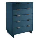 Manhattan Comfort Granville 37.8" Modern Tall Dresser - Midnight Blue-Home Assembly Required. All Hardware Included