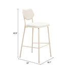 Zuo Zeal Barstool - Light Grey/Beige - Set of 4-3 year limited warranty