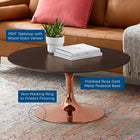 Modway Lippa 36" Round Wood Coffee Table - Rose Cherry Walnut-Wood Grain Veneer