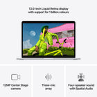 Apple MacBook Air 13" - M5 - 10-core CPU - 1 TB SSD - 16 GB Unified Memory - Silver - French-12MP Center Stage Camera - Automatically stay in frame during video calls with Center Stage, or share a top-down view of your workspace with Desk View. And with a three-mic array and four-speaker sound system with Spatial Audio and Dolby Atmos, everything sounds great