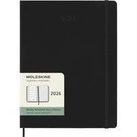 Moleskine 2026 Classic 12-Month Hard Cover Weekly Planner - 7.5" x 9.75" - Black-Dated From January To December 2026
