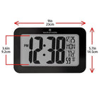 Marathon Atomic Wall Clock with 8 Time Zones - Black (CL030033BK)-12- or 24-hour Display Formats with indoor temperature display in Celsius or Fahrenheit
