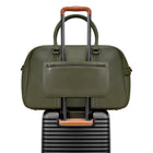 Champs Onyx Leather Duffle Bag - Khaki-Side carry handle