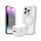 TUFF8 Clear Mag Case, Tempered Glass, 30W PD Charger Bundle - iPhone 15 Pro-TUFF8 MagSafe Case: Built for adventure, this rugged case offers unmatched protection against drops, bumps, and scratches, while seamlessly integrating with MagSafe accessories for ultimate convenience and style.