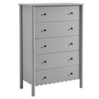 Modway Emmeline Scalloped 5-Drawer Chest - Light Grey-Versatile 5-Drawer Chest