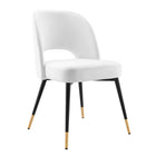 Modway Rouse Performance Velvet Dining Side Chairs - White - 2 Pack-Dense Foam Padding