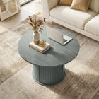 HOMCOM 31.5" Round Coffee Table with Storage - Grey-MDF and steel construction supports up to 33 lbs securely