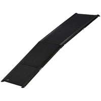 PawHut 62" Folding Pet Ramp for Cars-Made of MDF and an aluminum alloy frame, it retains its shape during use.