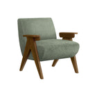 Monarch Specialties - Chaise d'Appoint Moderne du Milieu du Siècle Rembourré 31"H Avec des Pieds en Noyer Massif - Tissu Vert-Ce fauteuil d'appoint rembourré de 31"H présente un style tendance avec un tissu vert doux au toucher et un rembourrage en mousse, offrant une assise confortable pour le salon ou la chambre.