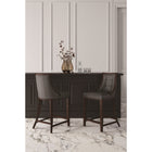 Manhattan Comfort - Fifth Avenue tabouret de comptoir traditionnel de 19" en similicuir rembourré - gris galet-Cadre en bois de hêtre massif avec une riche finition en noyer
