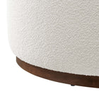 Modway Tilden Large 38" Round Boucle Upholstered Upholstered Ottoman - Cloud/Walnut-Weight Capacity: 506 lbs.