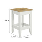 Modway Garland 3-Piece Kitchen Island and Stool Set - Oak White-Square Seat Stools