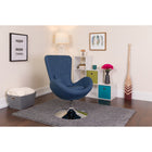 Chaise d’appoint salon-réception de série Œuf en tissu bleu (CH-162430-BL-FAB-GG)-Coussin de siège