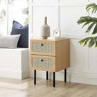 Modway Chaucer 2-Drawer Nightstand - Oak-Durable Particleboard Construction