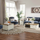 HOMCOM Side Table with Storage - White-Particle board and MDF, thick tabletop, and legs make it stable and durable