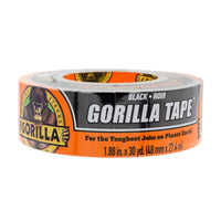 Gorilla Tape - 48 mm W x 30 yd L - Black-Double-Thick Adhesive: Grips smooth, rough and uneven surfaces